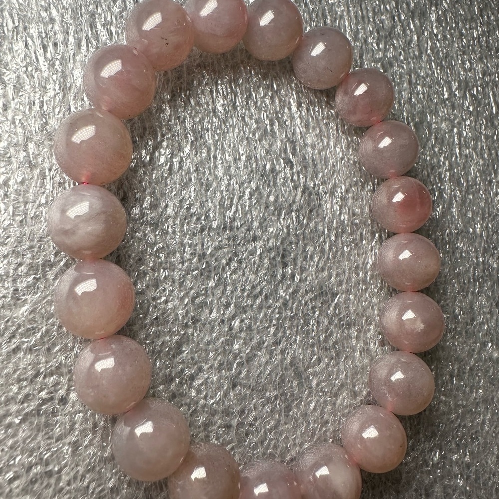 10MM Lavender Rose Quartz Natural Crystal Bracelet